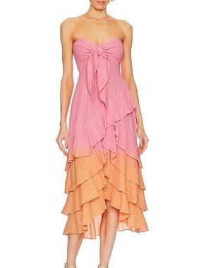 Sundress ILANILA DRESS DUBAI TIE & DYE PINK AND ORANGE